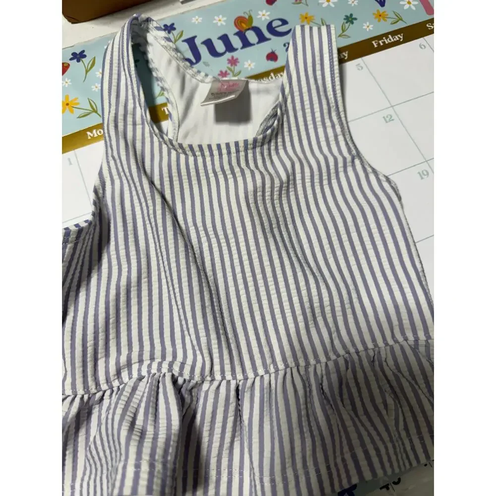 Ruffle Butts Seersucker Stripe Tankini Top Size 5